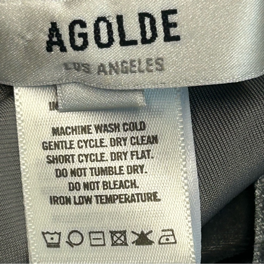 Agolde Gray velvet Bree Banded one shoulder Bodysuit XL NWT - Picture 9 of 14